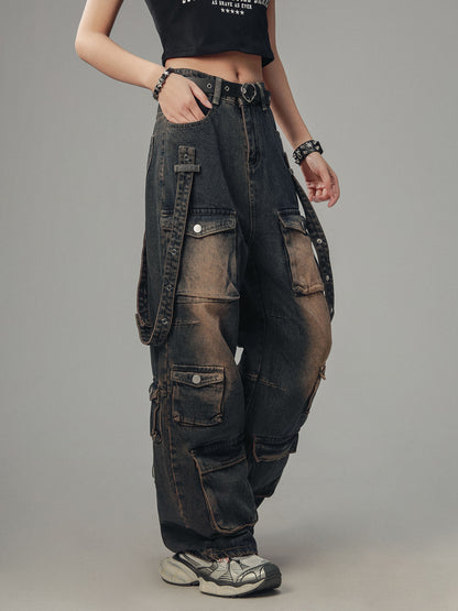 American Wash Distressed Jeans-Hose