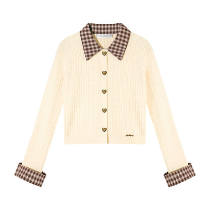 Wool Blend Plaid Knit Top