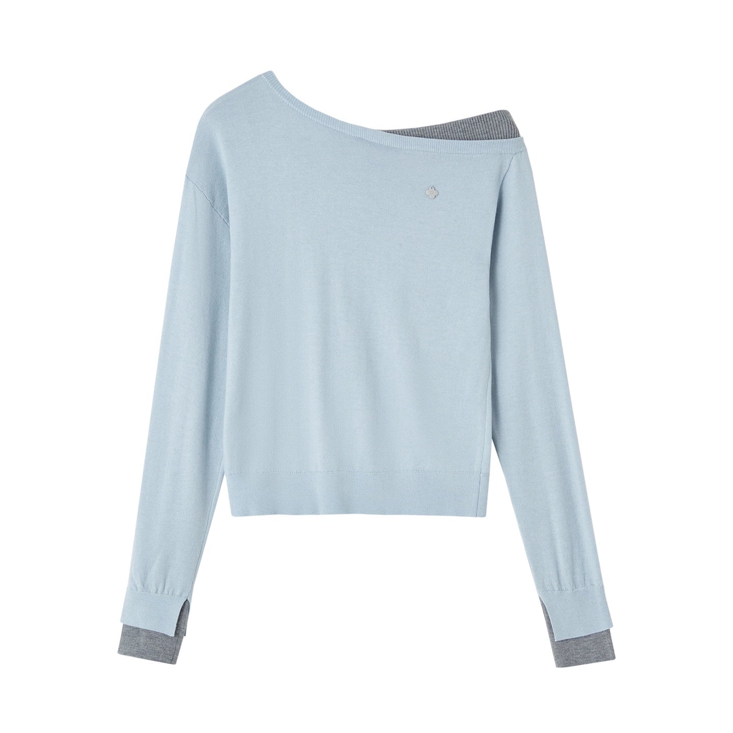 Contrasting Slanted Two Sweaters