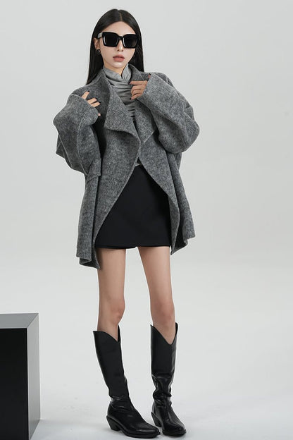 Temperament Double-Faced Tweed Coat