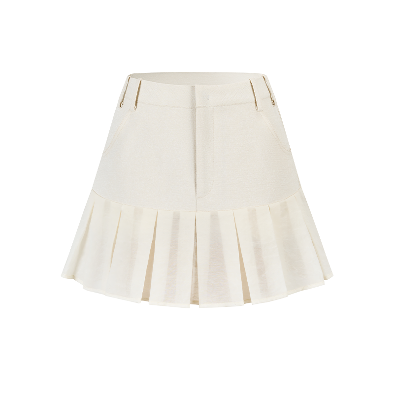 High-Waisted Pleated Mini Skirt