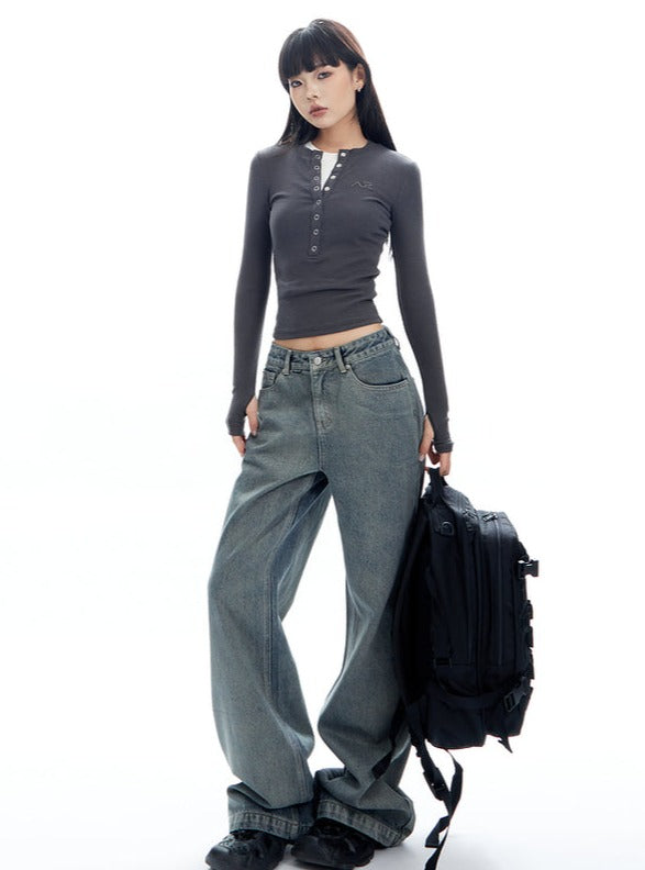 American Loose Wide Leg Jeans Pants