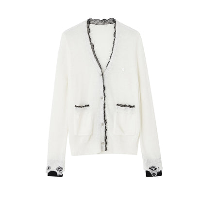 우아한 레이스 패치워크 가디건 