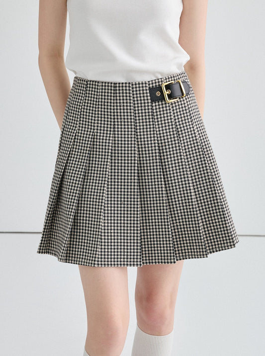 High Waist Style Retro A line Pleated Skirt