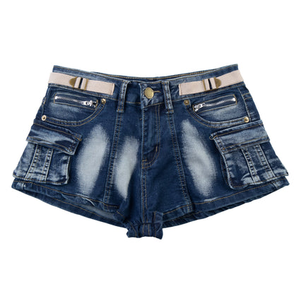 Retro Washed Vintage Denim Shorts