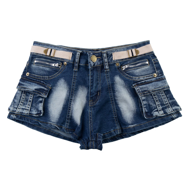 Retro Washed Vintage Denim Shorts