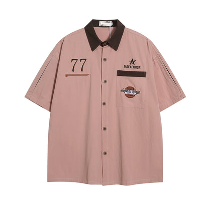 Vintage Embroidery Workwear Shirt
