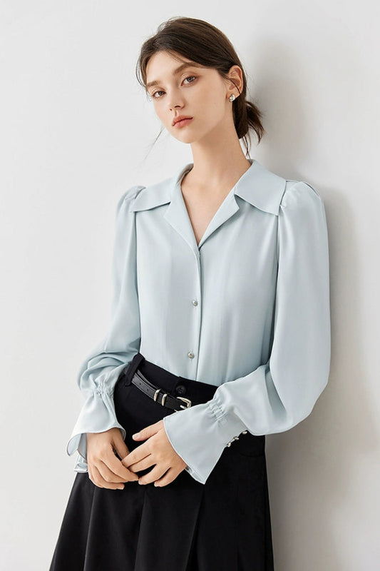 French Drape Chiffon Shirt