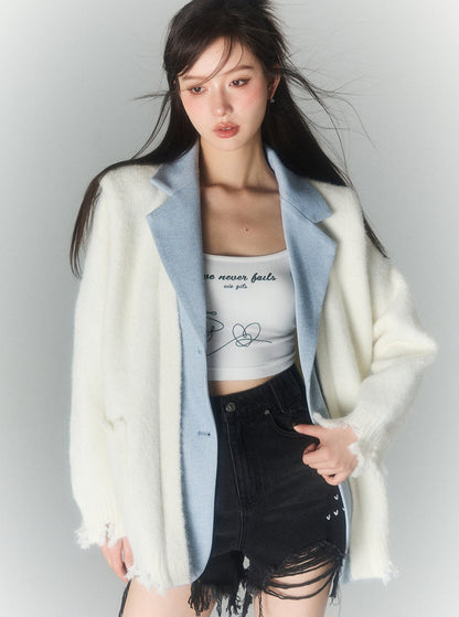 patchwork sense niche fur jacket