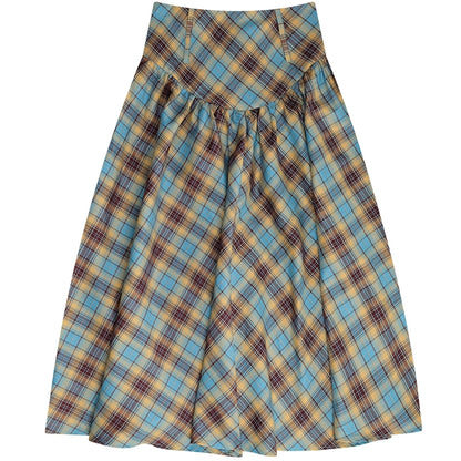 American plaid pleated skirt