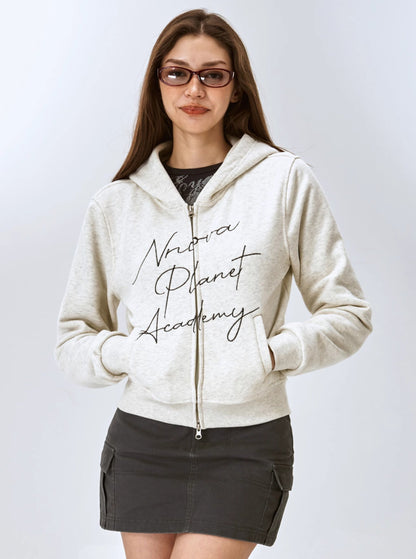 American Retro Hooded Sweatshirt Jacket