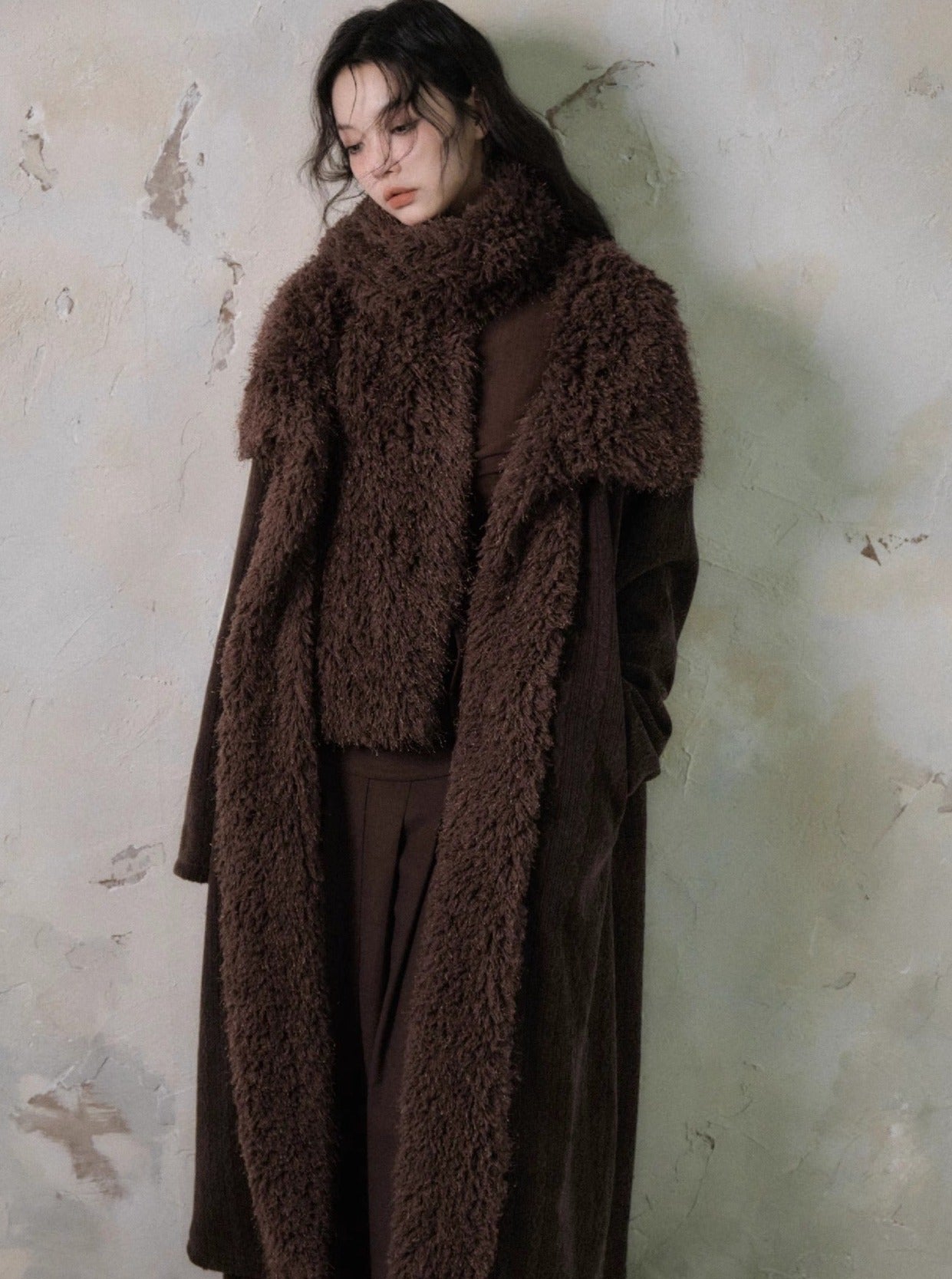 Mid-length velvet thickened corduroy cotton coat