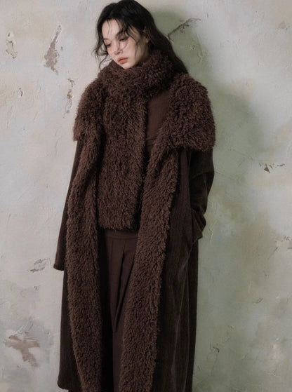 Mid-length velvet thickened corduroy cotton coat