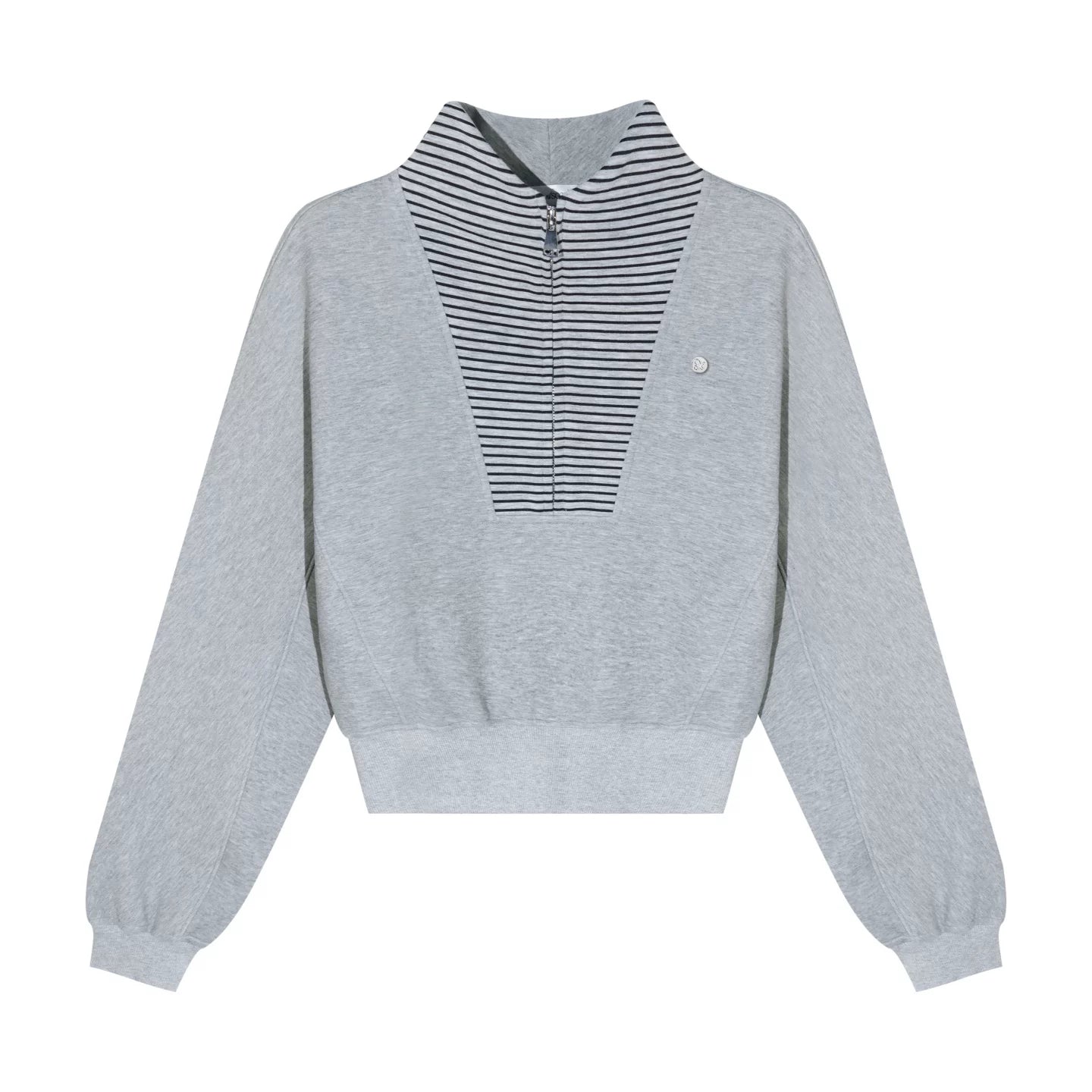 Striped Patchwork Half-Zip Jacket