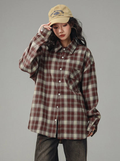 Vintage Distressed Plaid Couple Top