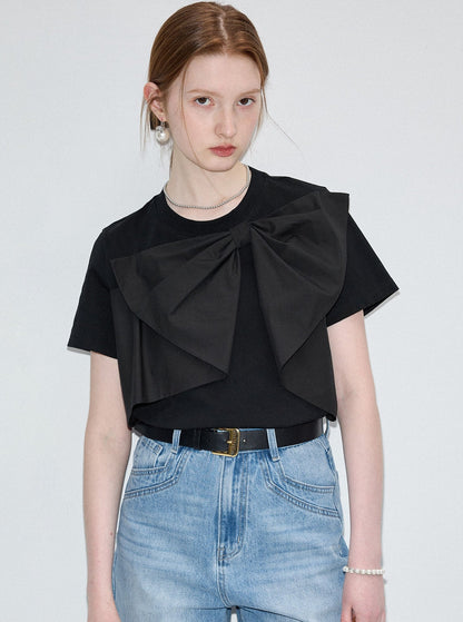 Bow Detail Black T-Shirt And Dress