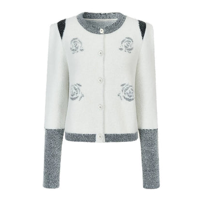 Scattered Roses Jacquard Cardigan