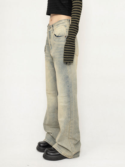 Vintage Washed Micro Flared Jeans