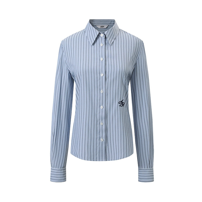 Embroidered Peak Collar College Shirt