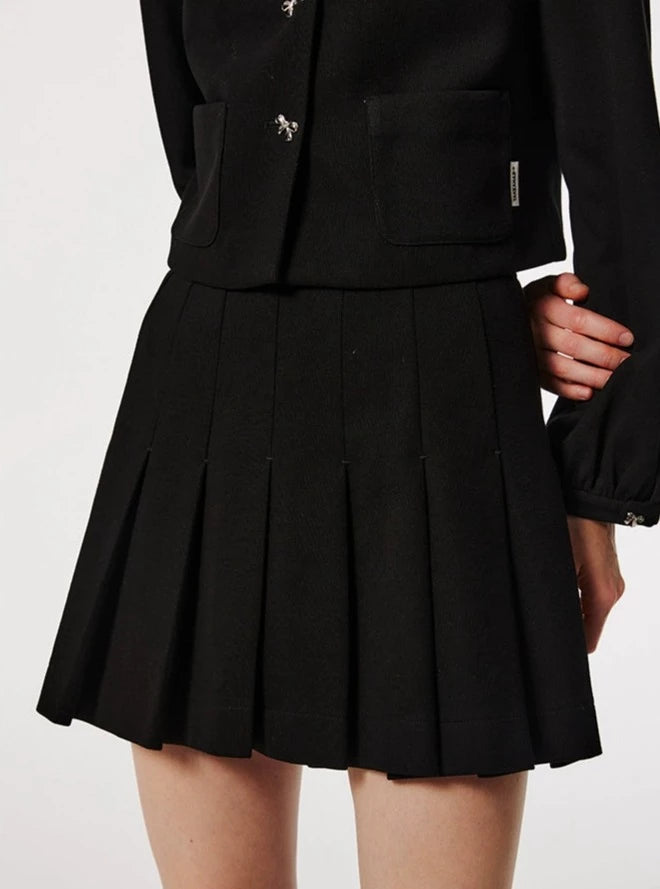 Japanese Retro Knit Short skirt with Tops Set