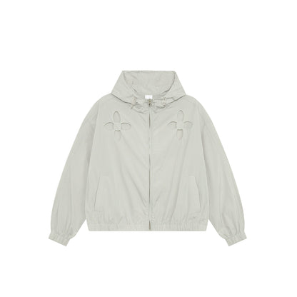 Cutout Pinstripe Sunscreen Jacket