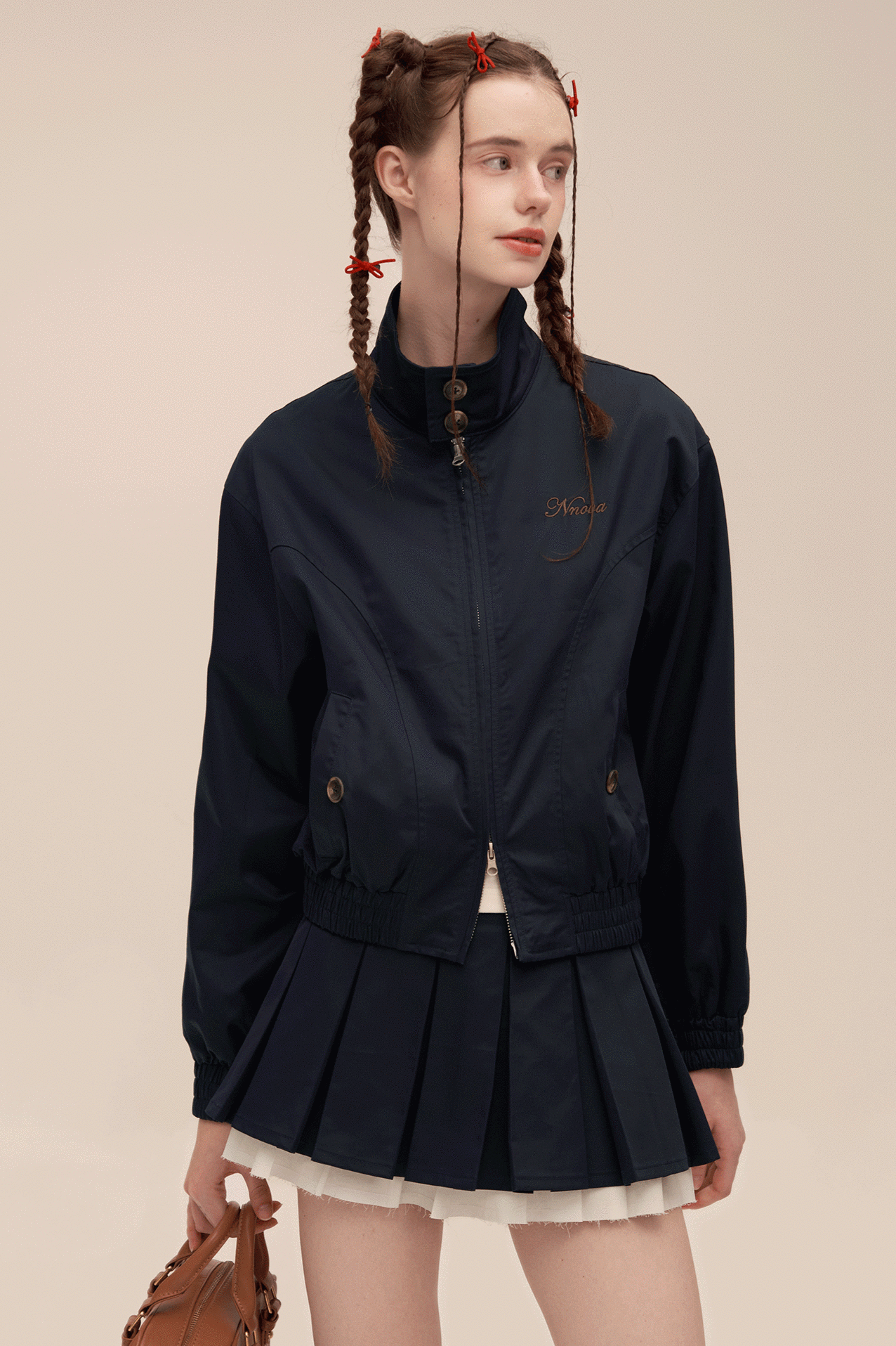 Retro Stitched Cropped Jacket