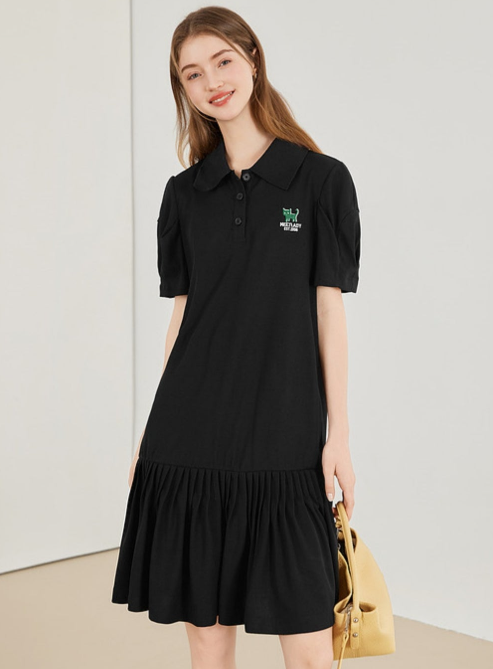 College Style Polo Neck Dress