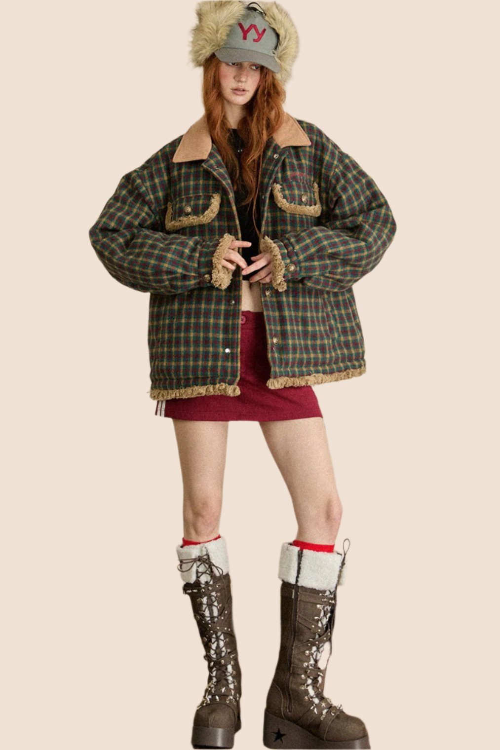 Vintage Plaid College Jacket