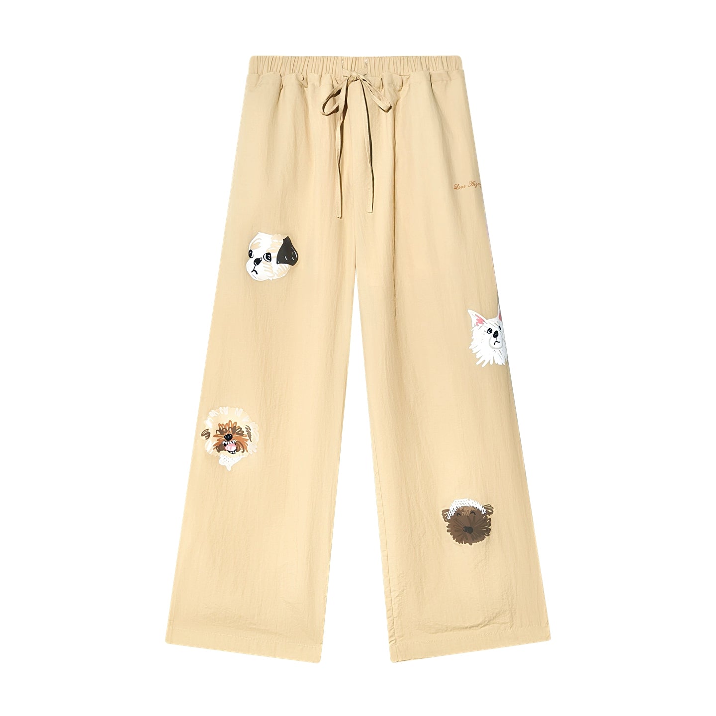 Vintage Wide-leg Khaki Trousers