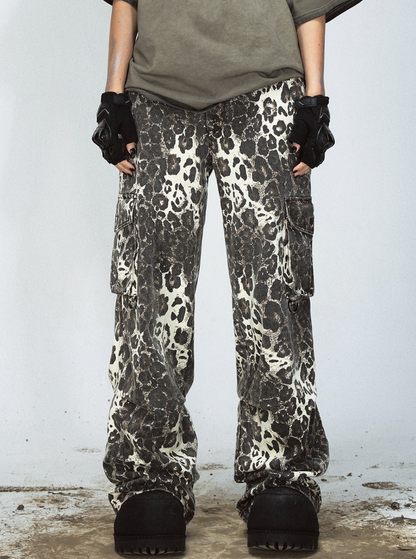 Leopard Print Cargo Pants