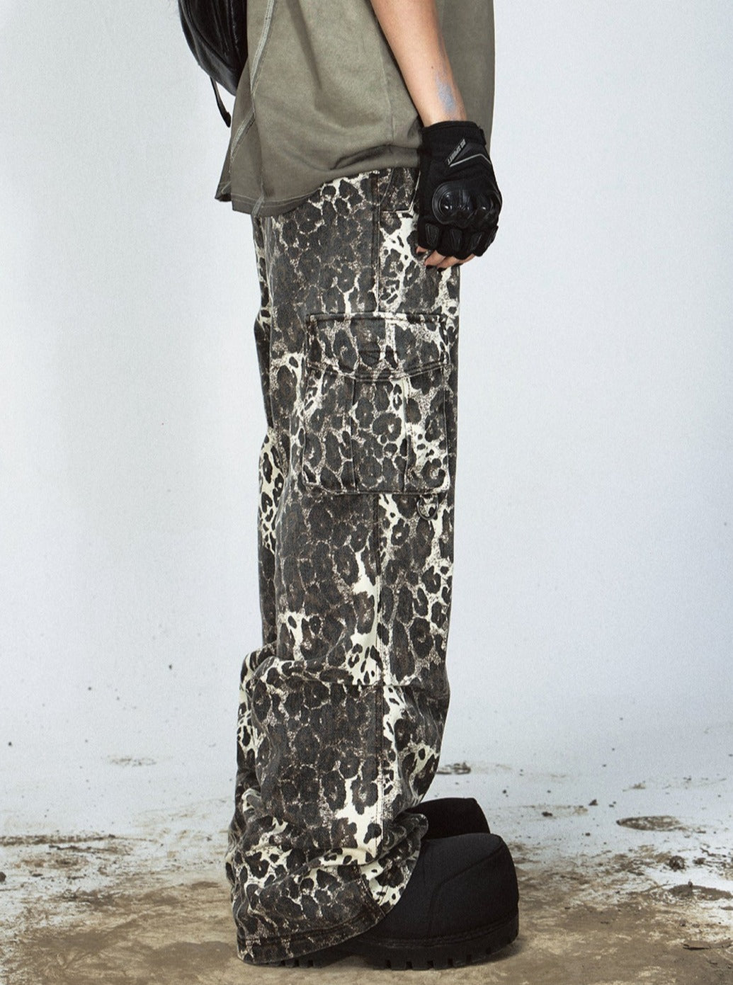 Leopard Print Cargo Pants