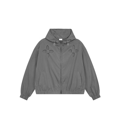 Cutout Pinstripe Sunscreen Jacket