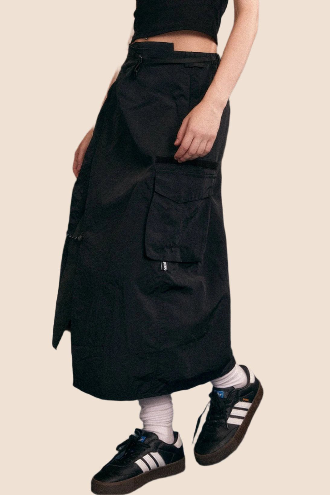 Long Pocketed Cargo Skirt