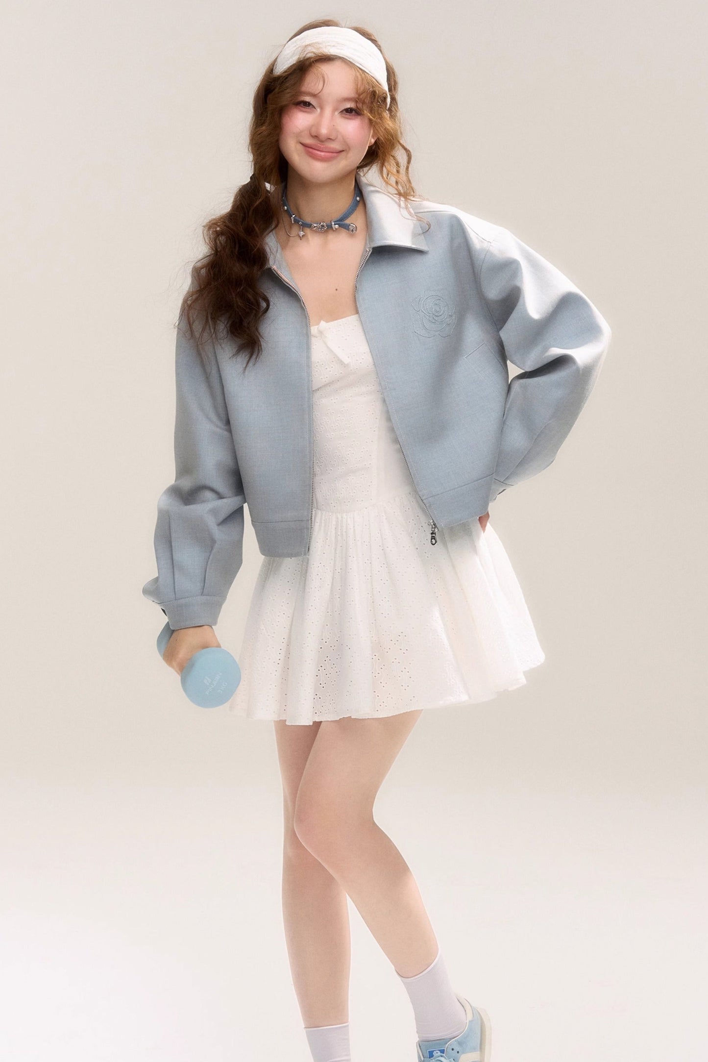 Rose Sniper Embroidered Cropped Jacket