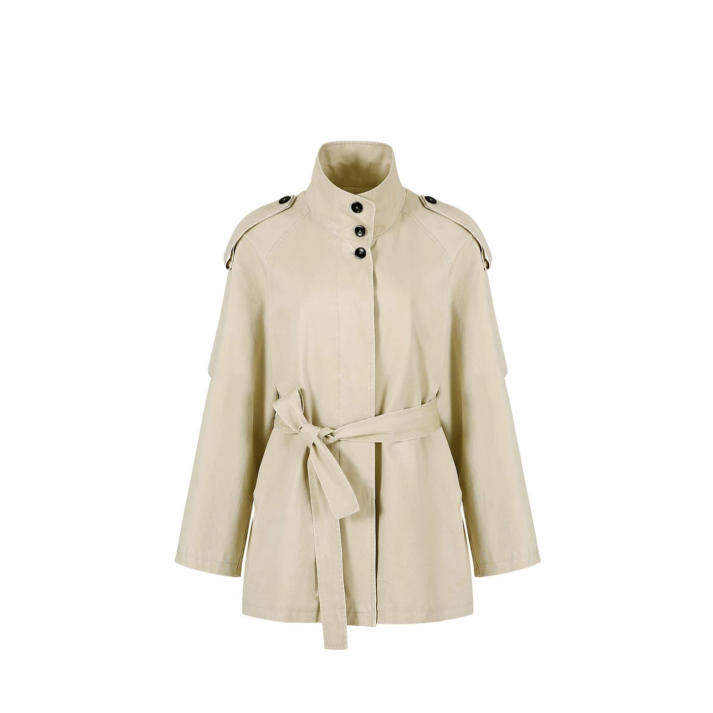 Washed Cotton Short Trench Coat