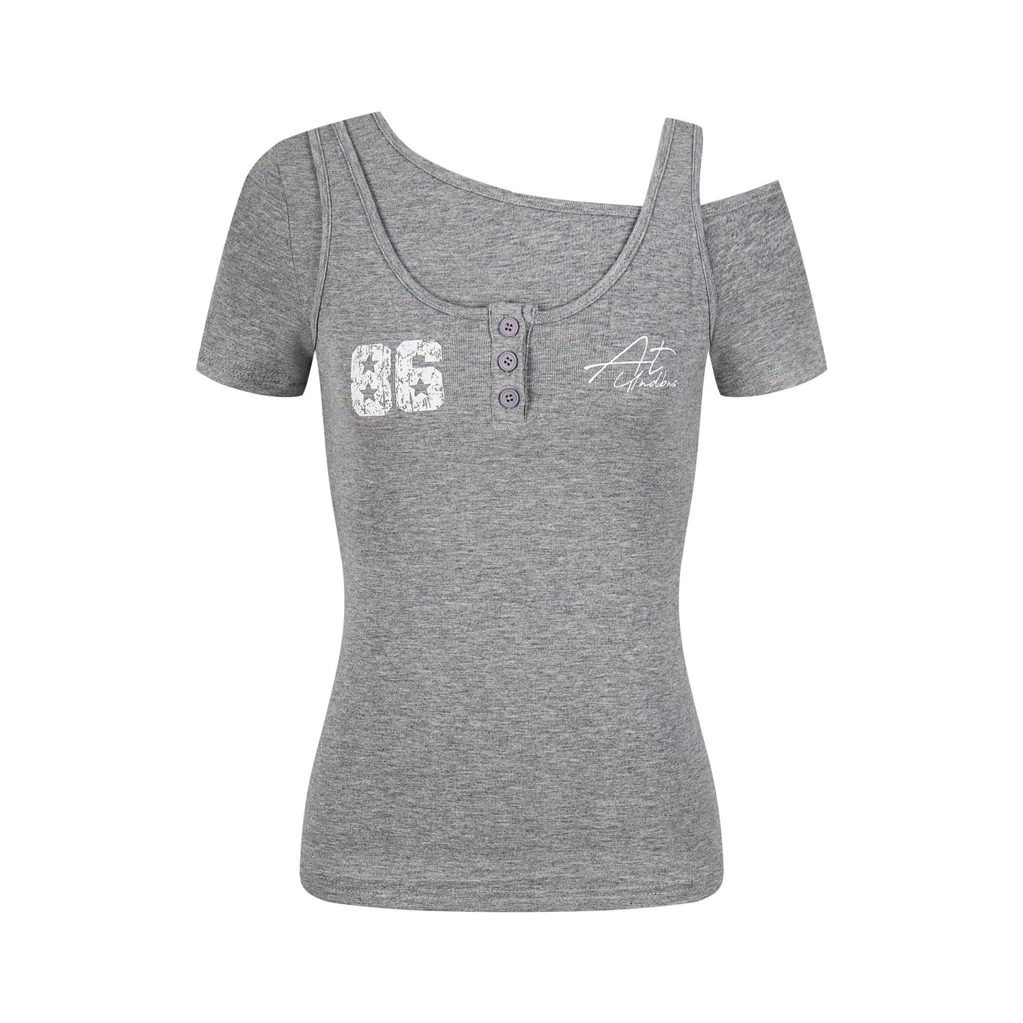 Retro-Asymmetrisches-Schwarz-Oberteil