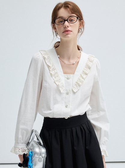 Temperament Elegant White Shirt