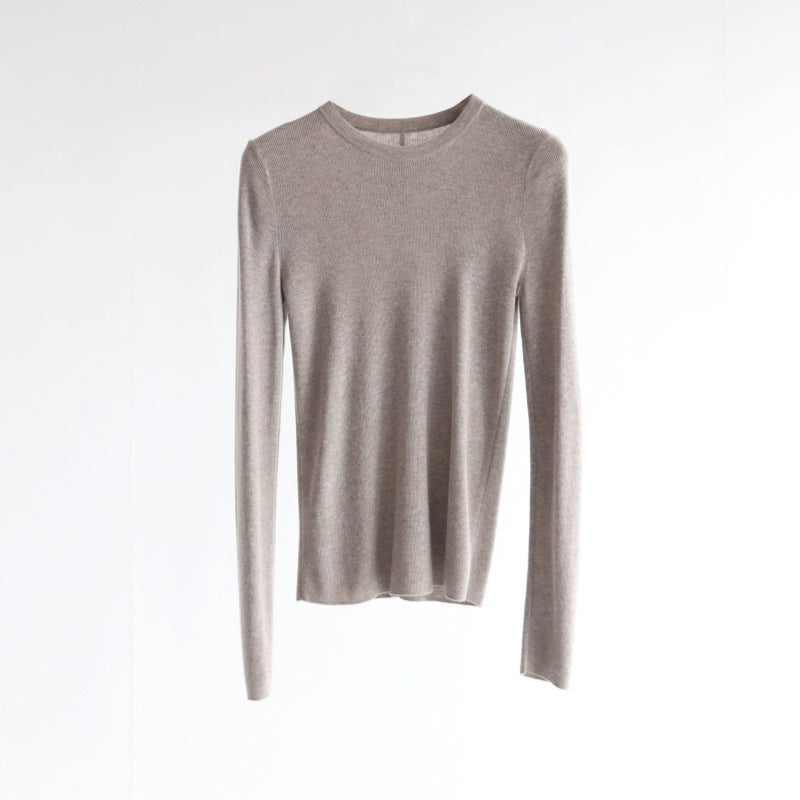 Women's Crew Neck Wool Knit Top