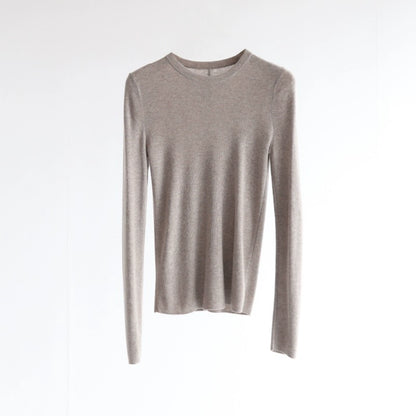 Women's Crew Neck Wool Knit Top