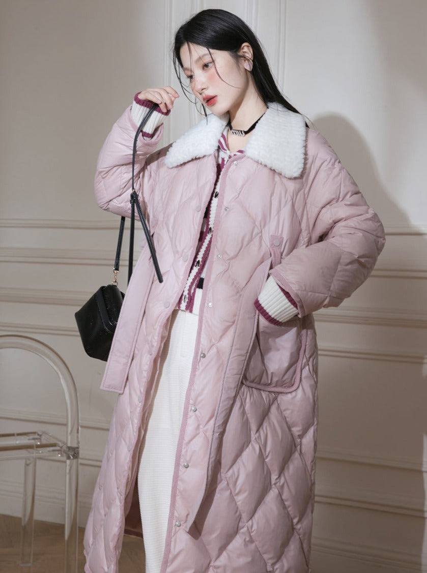 Milk Peach Long Down Jacket