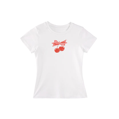 Pink Cherry Print Halter Skirt Set-Up