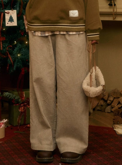 Wide-leg Drape Warm Pants