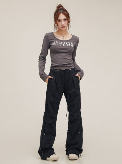 American Vintage Drawstring Bootcut Leg Pants