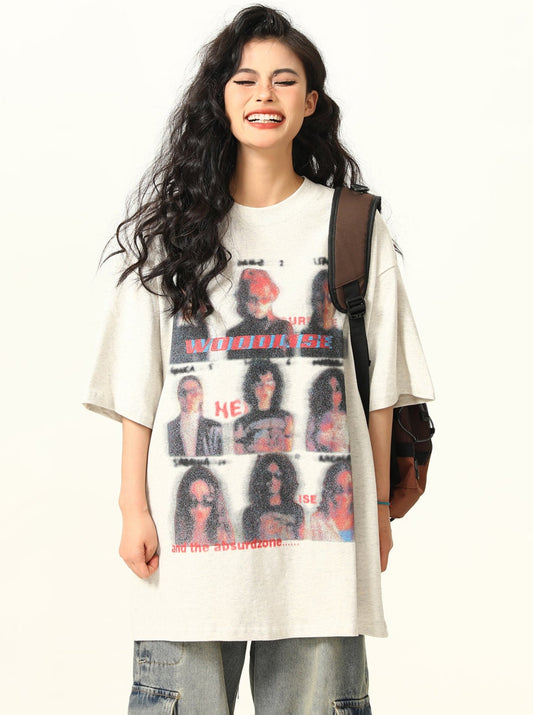 Retro Portrait Print T-Shirt