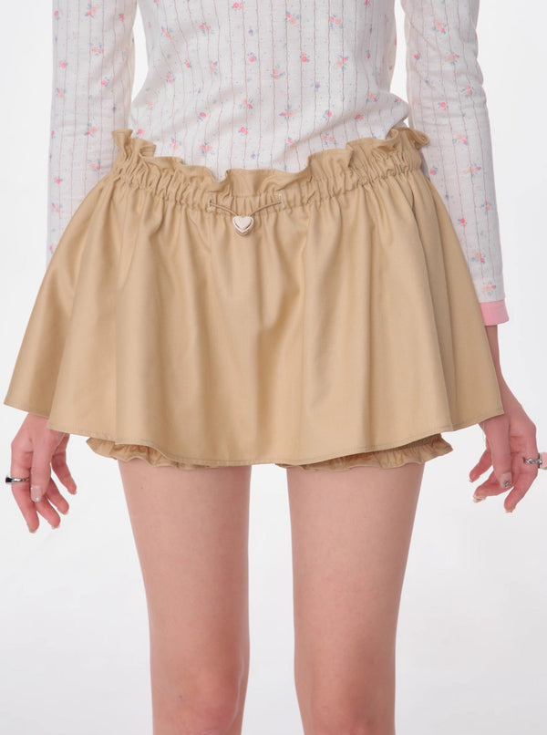 High-Waist Fungus A-Line Skirt Shorts