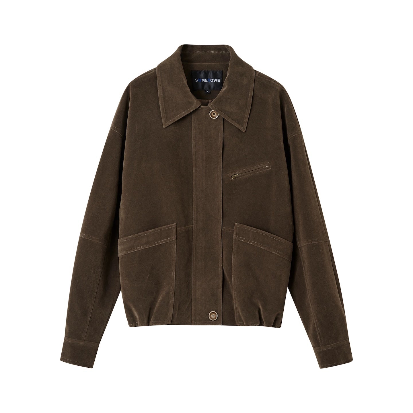 Lapel Suede Silhouette Jacket