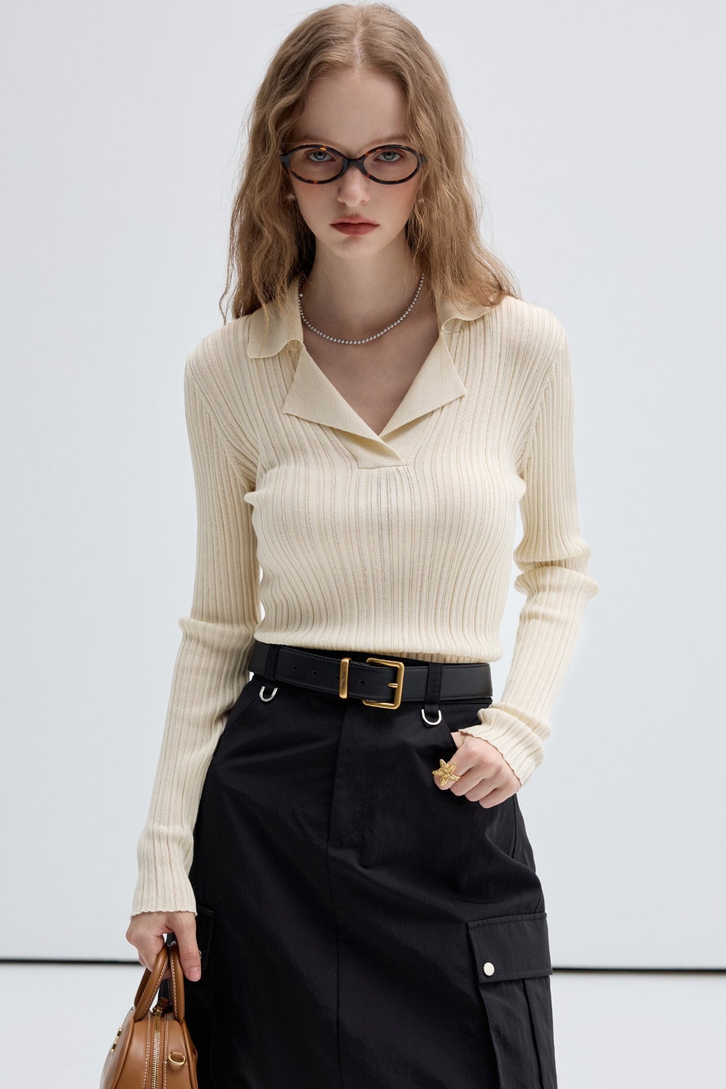 Long Sleeve Polo Neck Knitwear