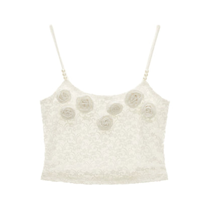 Slim Flower Lace Camisole Set-Up