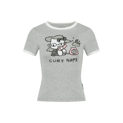 Original Cartoon Print Crop Top