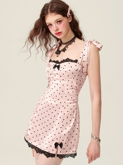 Pink Polka Dot A-Line Sundress